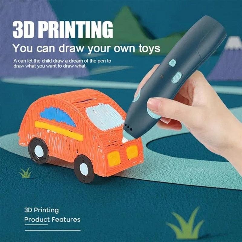 Dikale 3D Printing Pen with PLA Filament | USB Creative Drawing Pen for Kids DIY Arts & Crafts