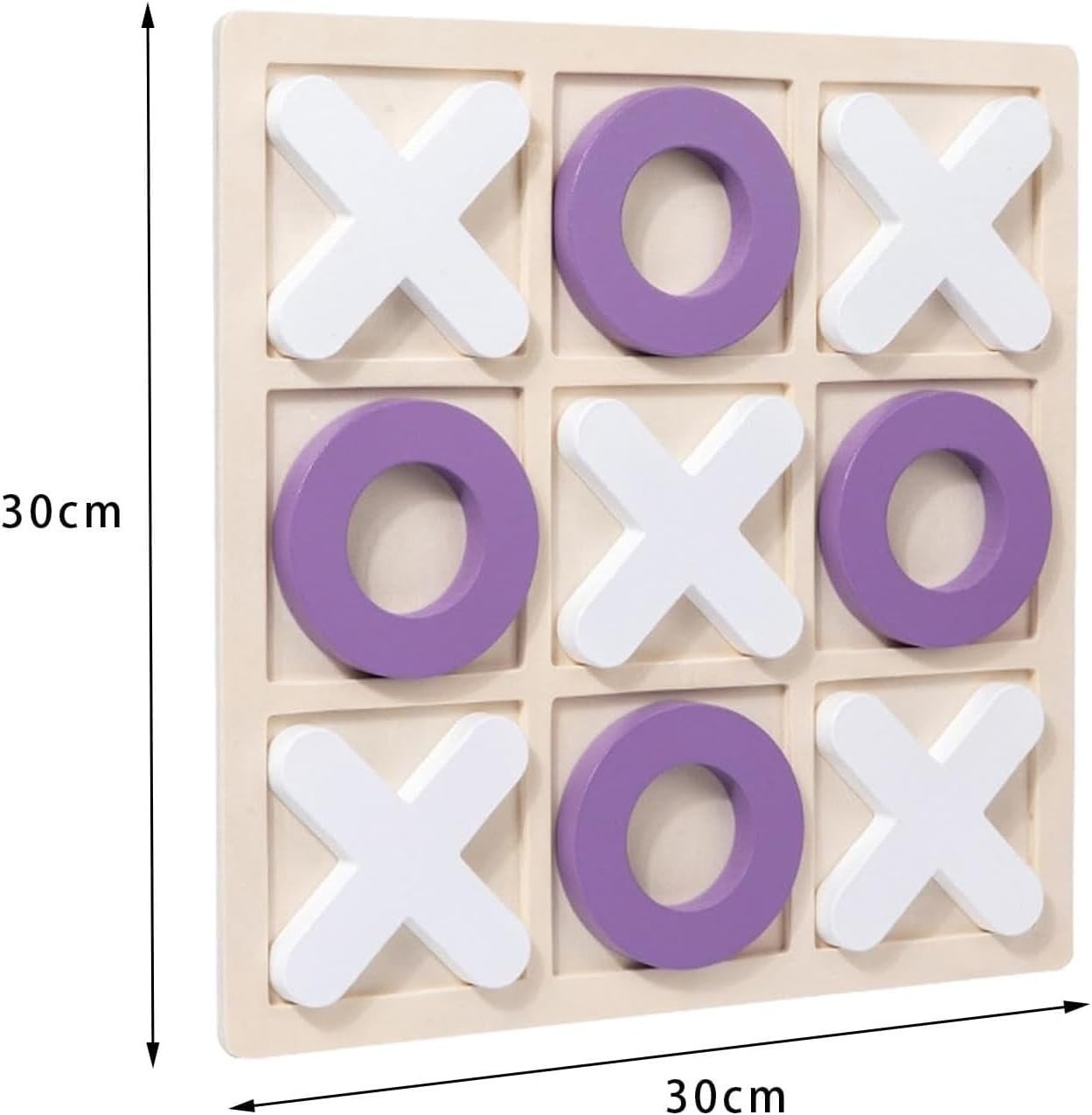 Wooden Tic Tac Toe Board Game – Classic XO Strategy Learning Toy for Kids & Family