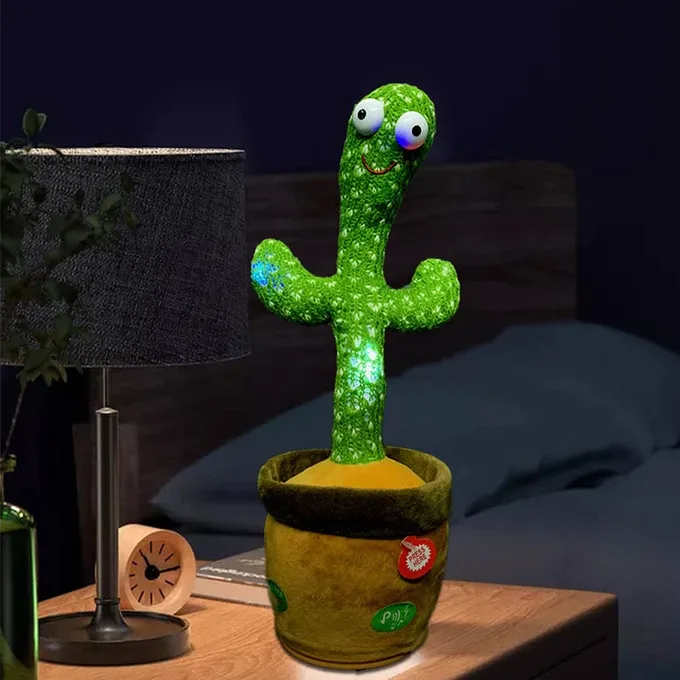Portable Rechargeable Dancing Cactus Toy with Box | Funny Educational Interactive Toy for Kids