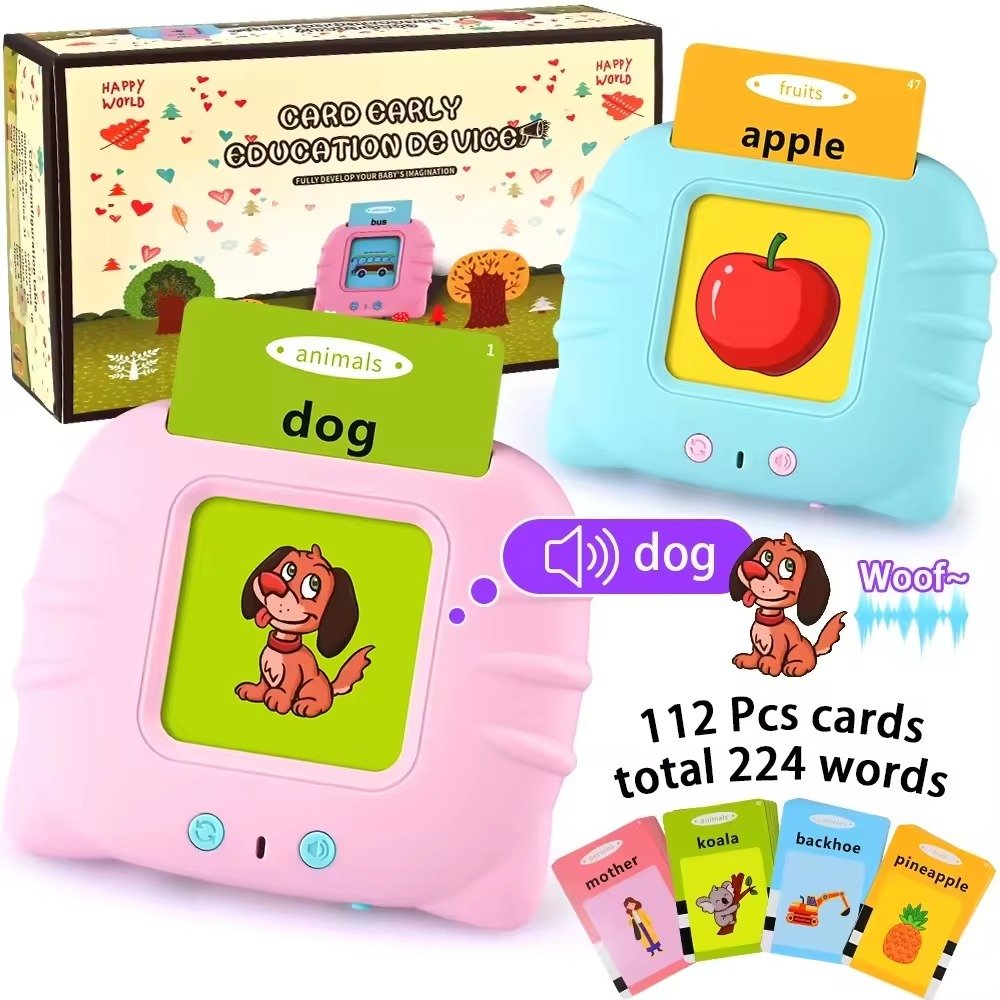 Talking Flash Cards for Kids – 112 Cards English Learning Toy with Speech & Vocabulary Skills